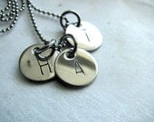 Triple Initial Necklace- Personalized Jewelry - Mommy Jewlery