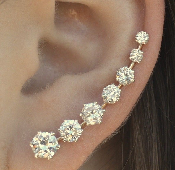 Ear Pin - Ooh La La -  Sterling Silver  or 14K Gold Filled- SINGLE SIDE