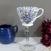Wine glass / Vintage tea cup wine glass / teacup wine glass / wedding wine glass / cottage chic / repurposed / upcycled
