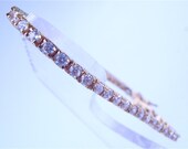 Vintage Tennis Bracelet Faux Diamond Bracelet Crystal Gold Tone Bracelet Gold Sterling Silver Bracelet Princess Cut Diamond Gold Channel Set