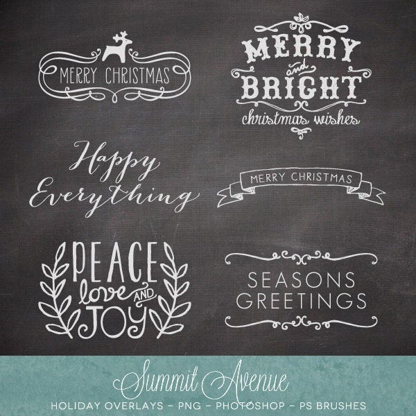 Digital Holiday Overlays  - photoshop files, png and photoshop brushes