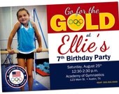 Gymnastics Birthday Party Invitation Olympics with Photo - YOU PRINT - Digital File