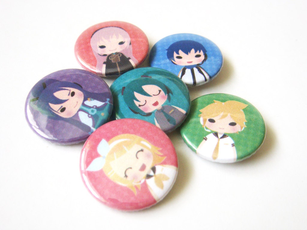 Vocaloid 1" Buttons - Set of 6