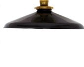 Industrial Gloss Black 12" Porcelain Enamel Shade Edison Flush Mount Light
