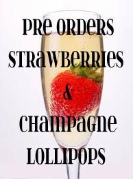 12 Strawberries & Champagne Lollipops (dozen)-Gourmet Artisan Candy-Valentine's Day Candy-Romantic Edible Gift- Love