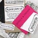Our Story - Newspaper Wedding Invitation Pocket Fold  - Black, White, Taupe, Hot Pink - Purchase for a Sample
