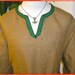 Historical Viking, Medieval linen tunic with Inkle Woven Celtic knot trim