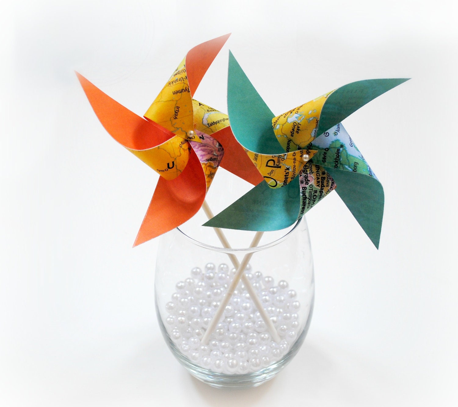 Wedding Favors 8 Mini map Pinwheels