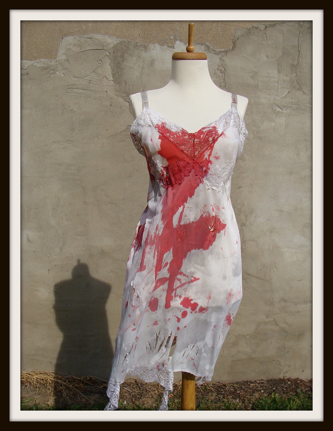 Custom Made Bloody Zombie Costume Full Slip Lingerie womens 42A or Large