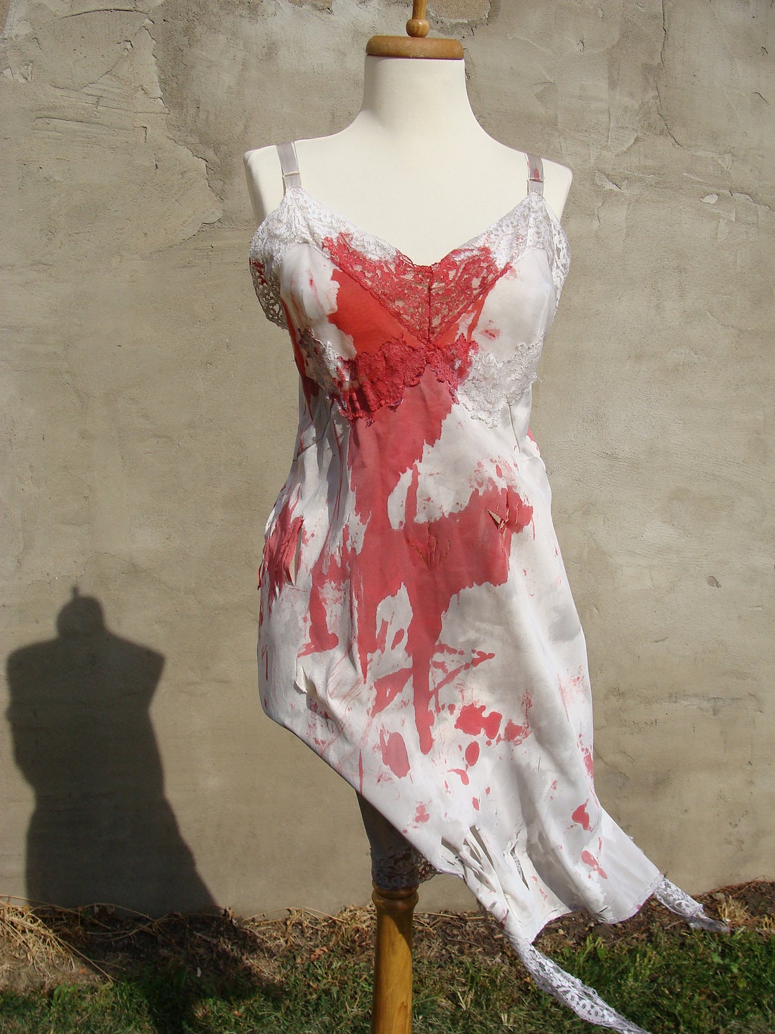 Custom Made Bloody Zombie Costume Full Slip Lingerie womens 42A or Large