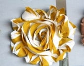 Mustard Striped Shabby Flower