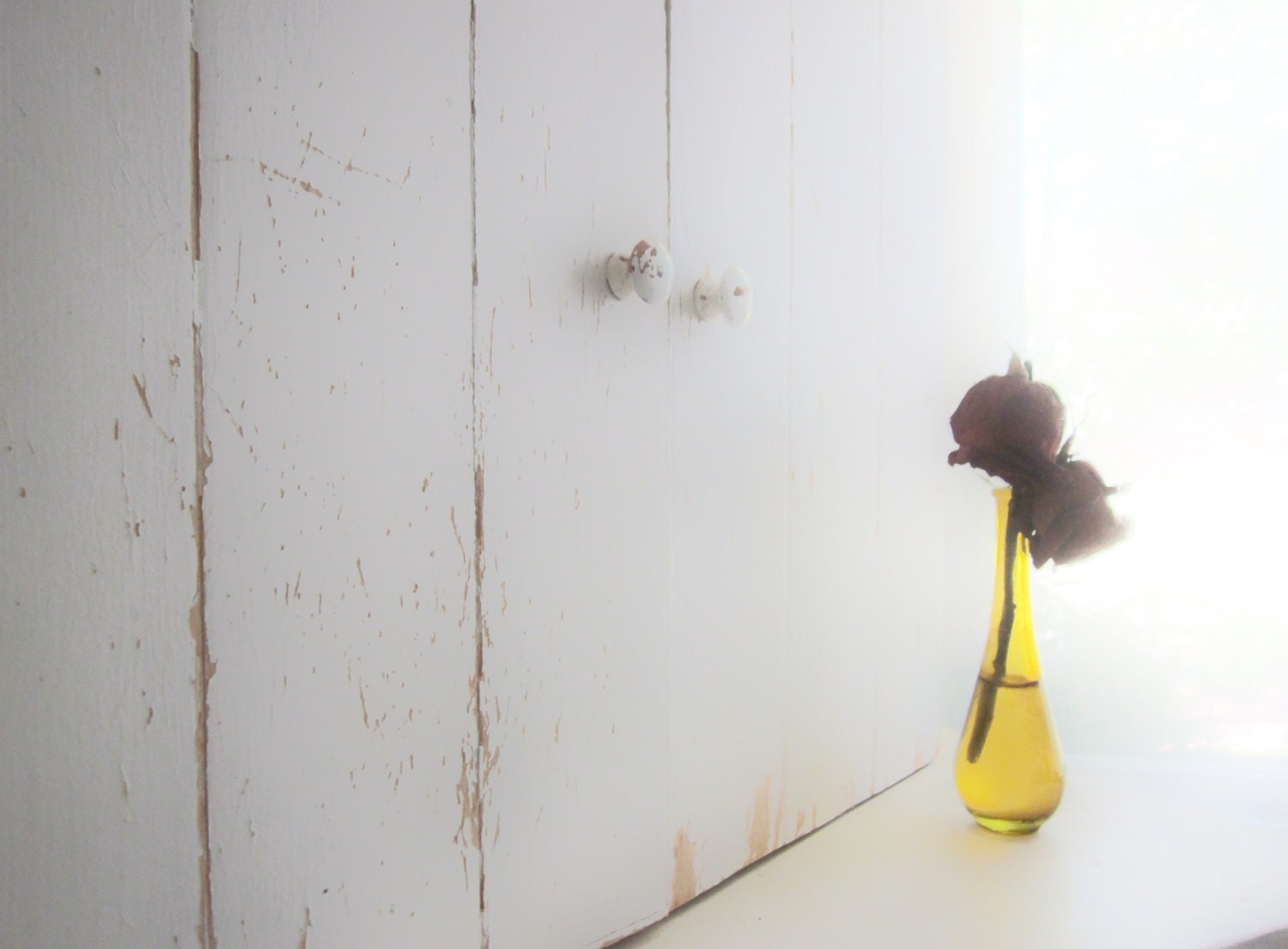 Antique Kitchen Cupboard Primitive Furniture Cabinet Farmhouse White Shabby French Beach Cottage Rustic Wedding Decor