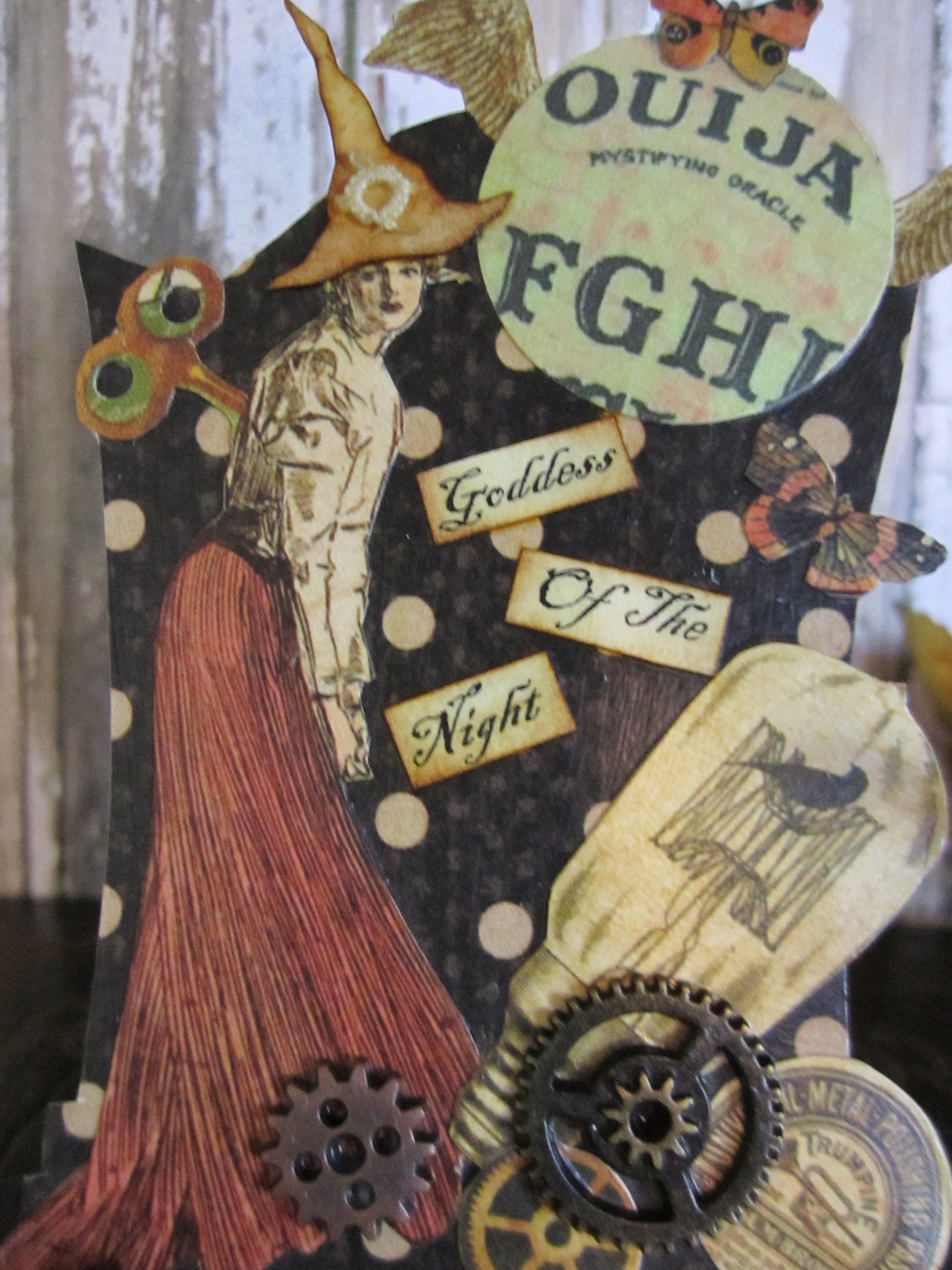 Halloween Decoration ACEO Collage Art One Of A Kind SteamPunk