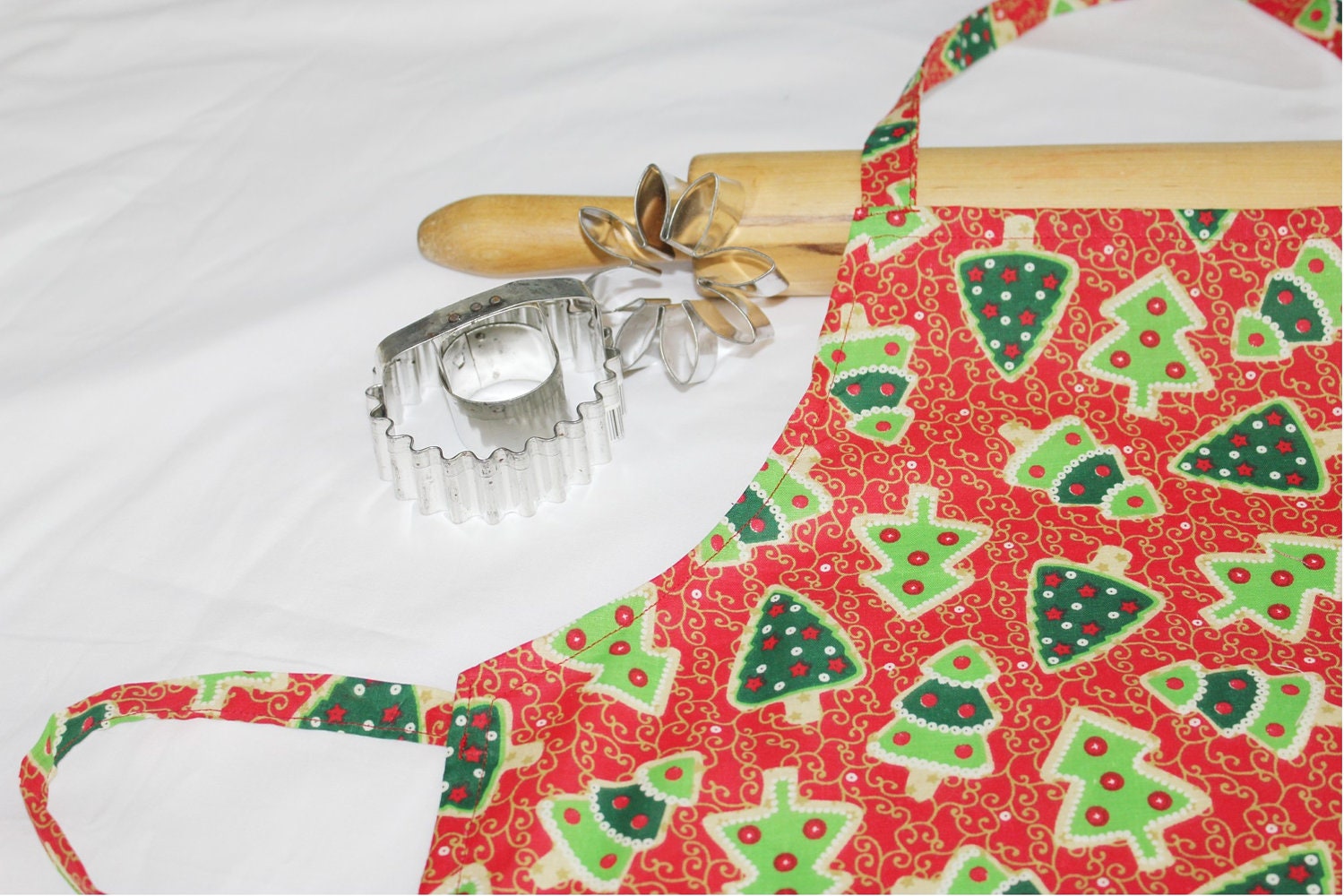 Christmas Cookies on Red Child Apron