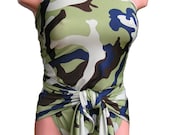 Sizeless Small Bathing Suit Wrap-around Swimsuit Camouflage