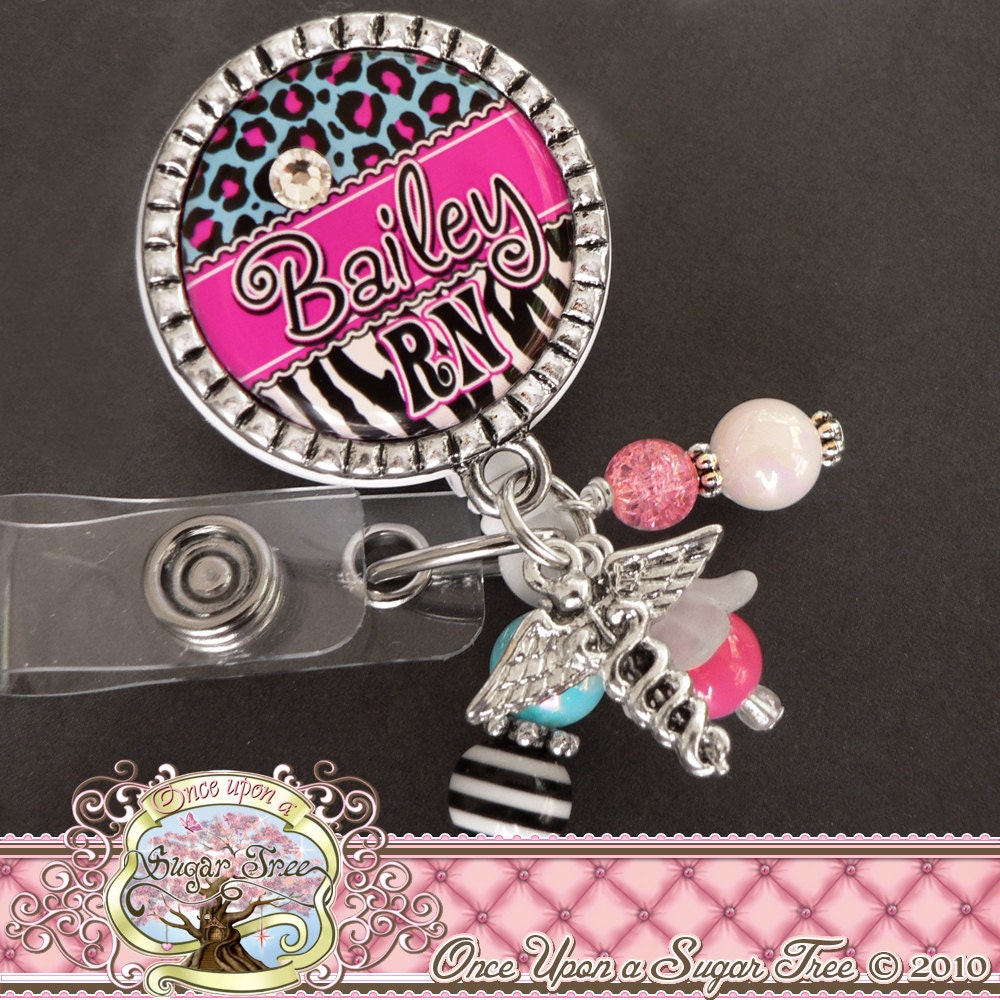 Personalized ID Badge Reel, Leopard Print, Zebra Print, RN Np, PA, Nicu Nursing Name Id Badge Holder, Medical, Teacher, Office, Animal Print