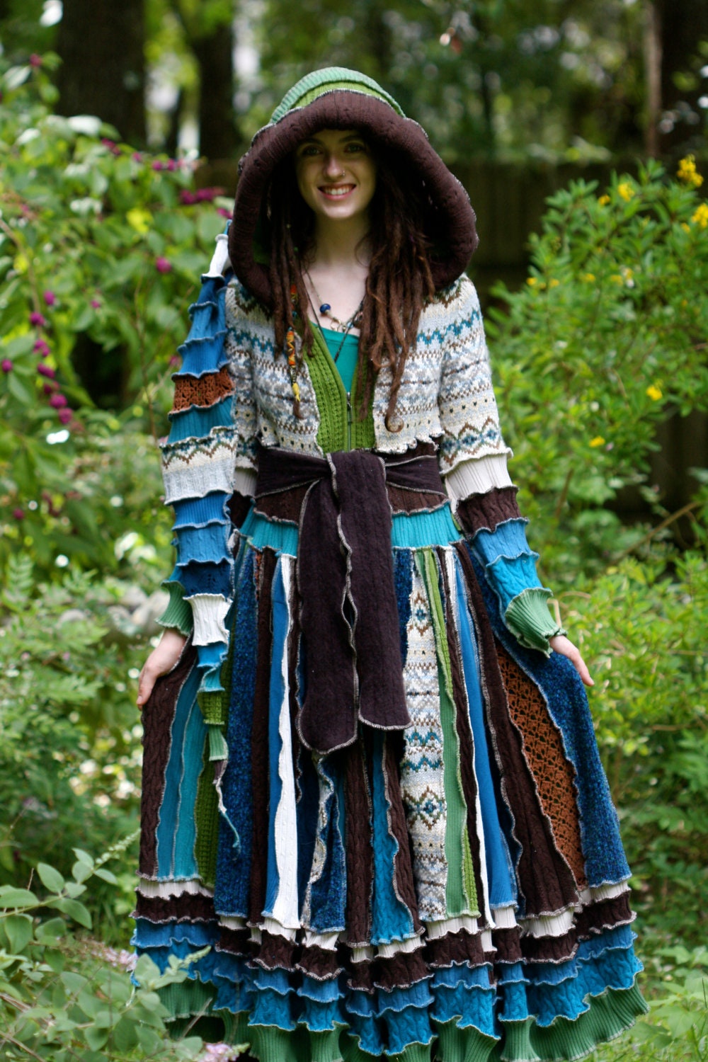 Balance listing for Sandi...SuperDuperUbberAwesome Custom gypsy faery patchwork recycled sweater coat