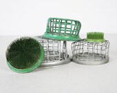 Vintage 1950's Silver Flower Cage Frog