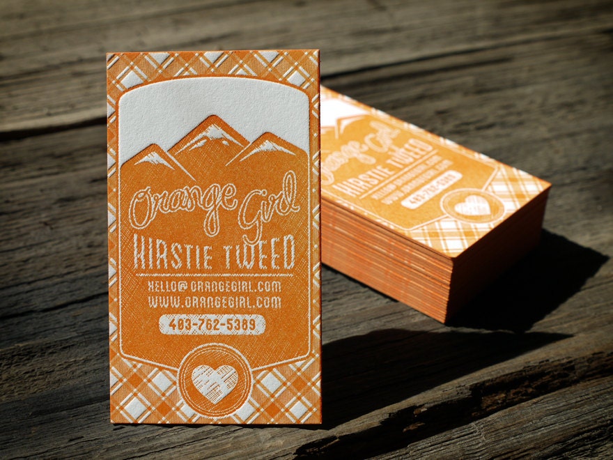 Custom Letterpress Business Card and Graphic Design Package w/ edge printing - 100qty