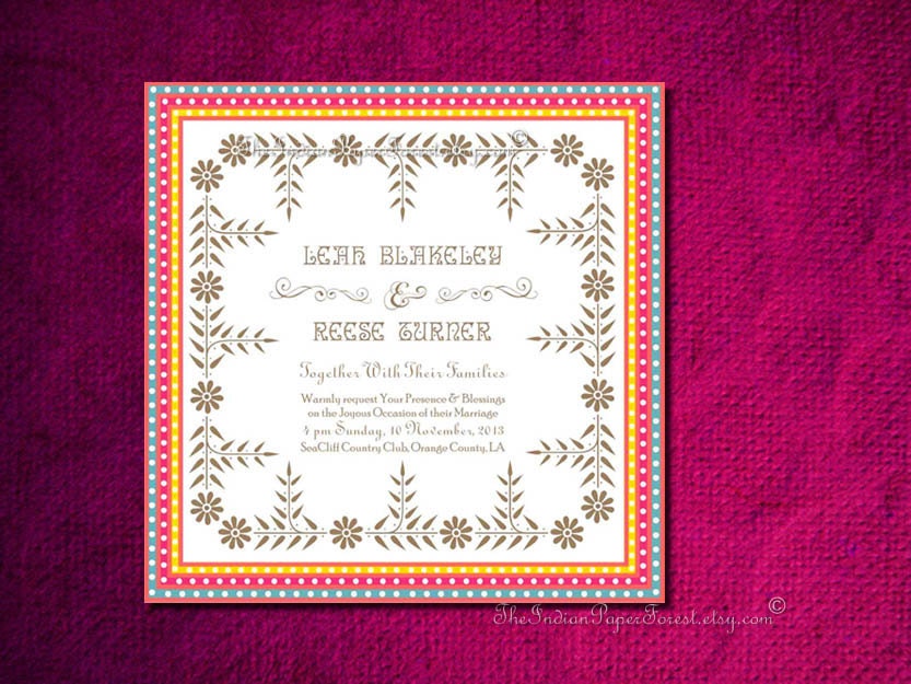 PRINTABLE FESTIVE FLOWERS Invitation Suite Custom Colors-Text Diy Pdf Wedding Engagement Anniversary Shower Birthday Party Modern Fun Fresh