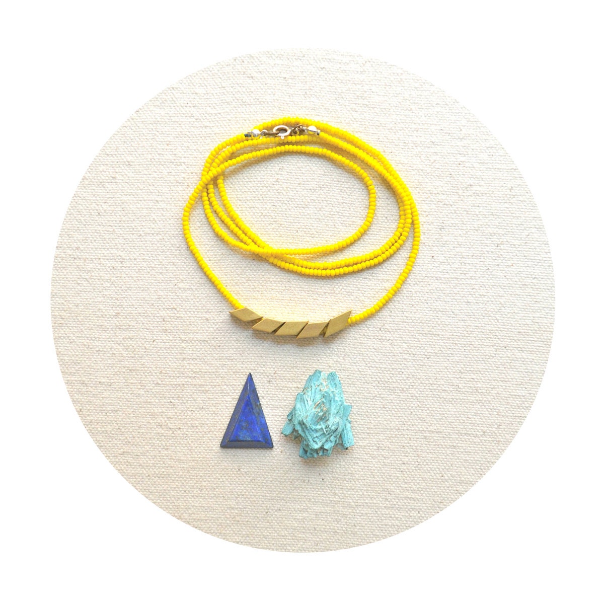 The Helsinki Series in Matte Yellow- Modern Geometric Necklace