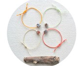 Grounded Bracelet - Braided Linen and Agate Cube