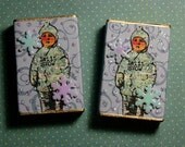 Altered Matchbox Gift Boxes - Blue Let it Snow Baby