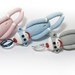 Blue Sock Monkey Ornament for Car Mirror or Holiday Tree in Polymer Clay