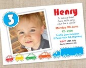 Printable Custom Boys Birthday Party Invitation - Cars Il_170x135