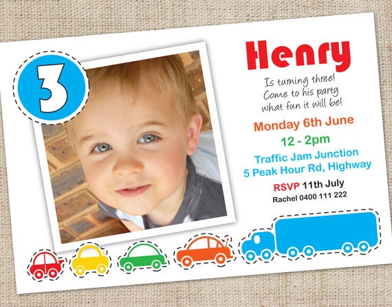 Printable Custom Boys Birthday Party Invitation - Cars Il_570xn