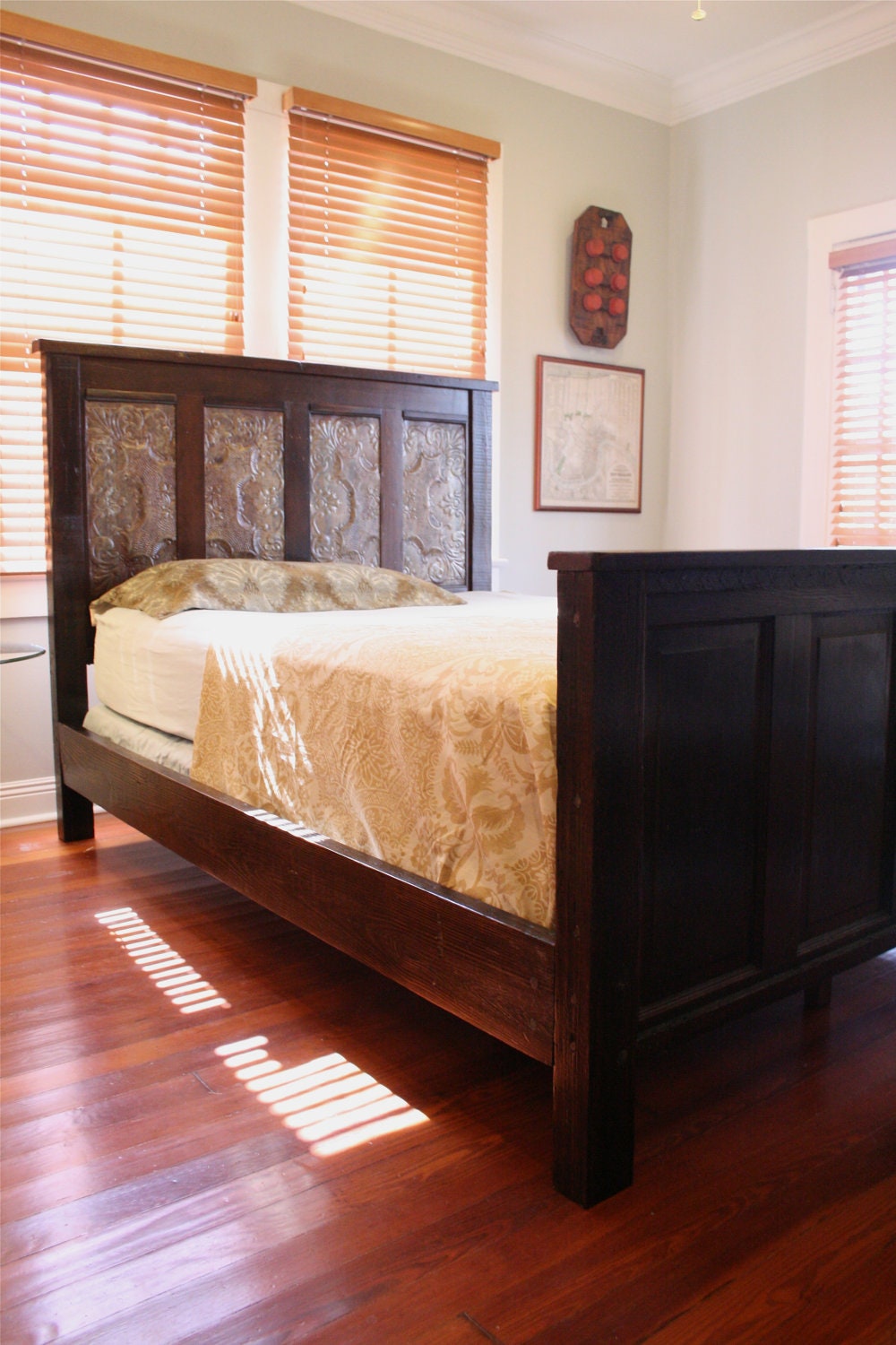 New Orleans Inspired Bed made from Cypress Doors and Reclaimed Wood.