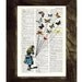 Alice in wonderland- Alice in Prrintland- Alice and the flying butterflies- Alice in Wonderland Collage Print on Vintage Dictionary Book art
