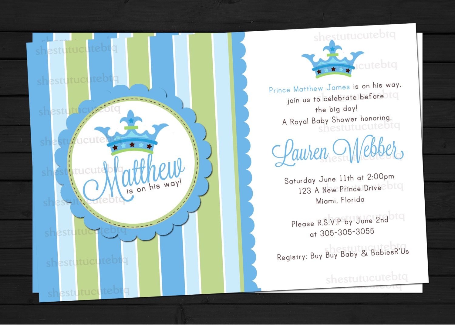 Little Prince Baby Shower Invitation Digital File YOU-PRINT Il_170x135