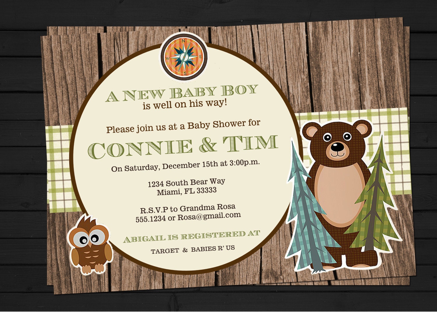 Rustic Camping Baby Shower or Birthday Invitation Digital File YOU-PRINT Il_570xn