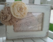 4 X 6 Shabby chic/Distressed picture frame with vintage flowers