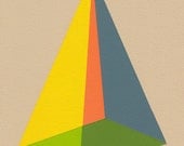 Original painting - "Pyramid" - 8" x 10" modern geometric abstract art
