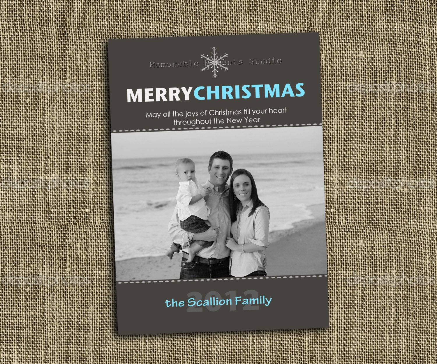 PRINTABLE CHRISTMAS CARD Classic Snowflake Christmas Photo Card - Happy Holidays - Memorable Moments Studio