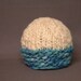 Newborn Beanie from Chunky Handspun Merino Yarn Baby Boy Hat cream aqua teal blue