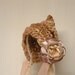 Newborn Photo Prop Pixie Bonnet Baby Hat Handspun Yarn brown rose gold peach tan