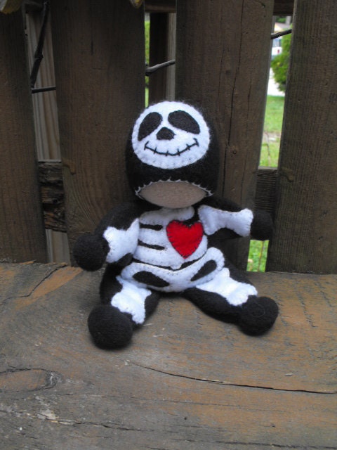 skeleton BUMBLE BABEES beanie doll