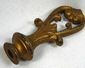 Vintage Lamp Finial Large Antique Brass Finish 1930s