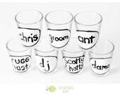 Custom Hand-Painted Groomsmen Shot Glass (1), Round