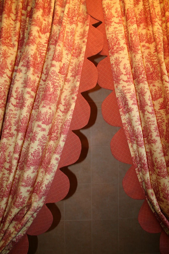 Ruffled Trim Window Panels Custom Made Starting by MaribelClaribel