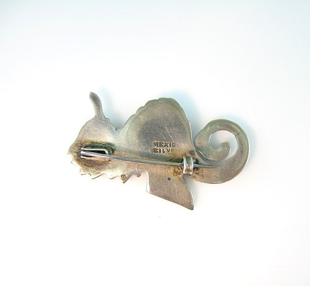 RESERVED FOR W // Petite Sterling Sea Horse Pin Silver Mexico Early Mark 1930s Art Deco Jewelry