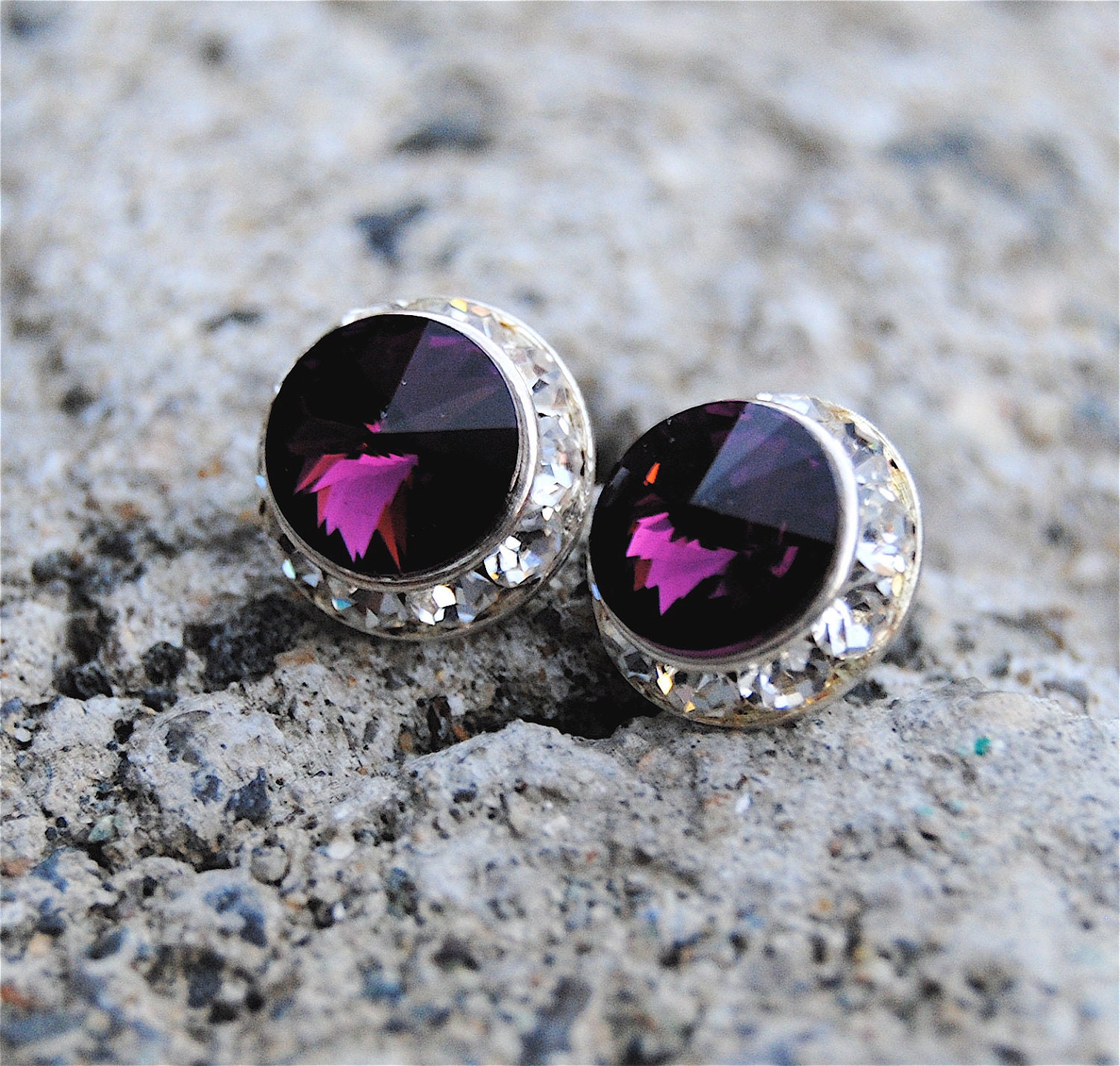 February Birthstone Stud Earrings