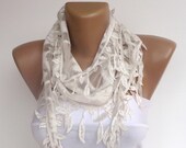 white wedding lace scarf , leaves lace scarves