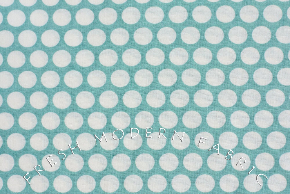 Fat Quarter Reverse Dots in Aqua Blue, Mod Basics, Birch Fabrics, 100% Certified Organic Cotton