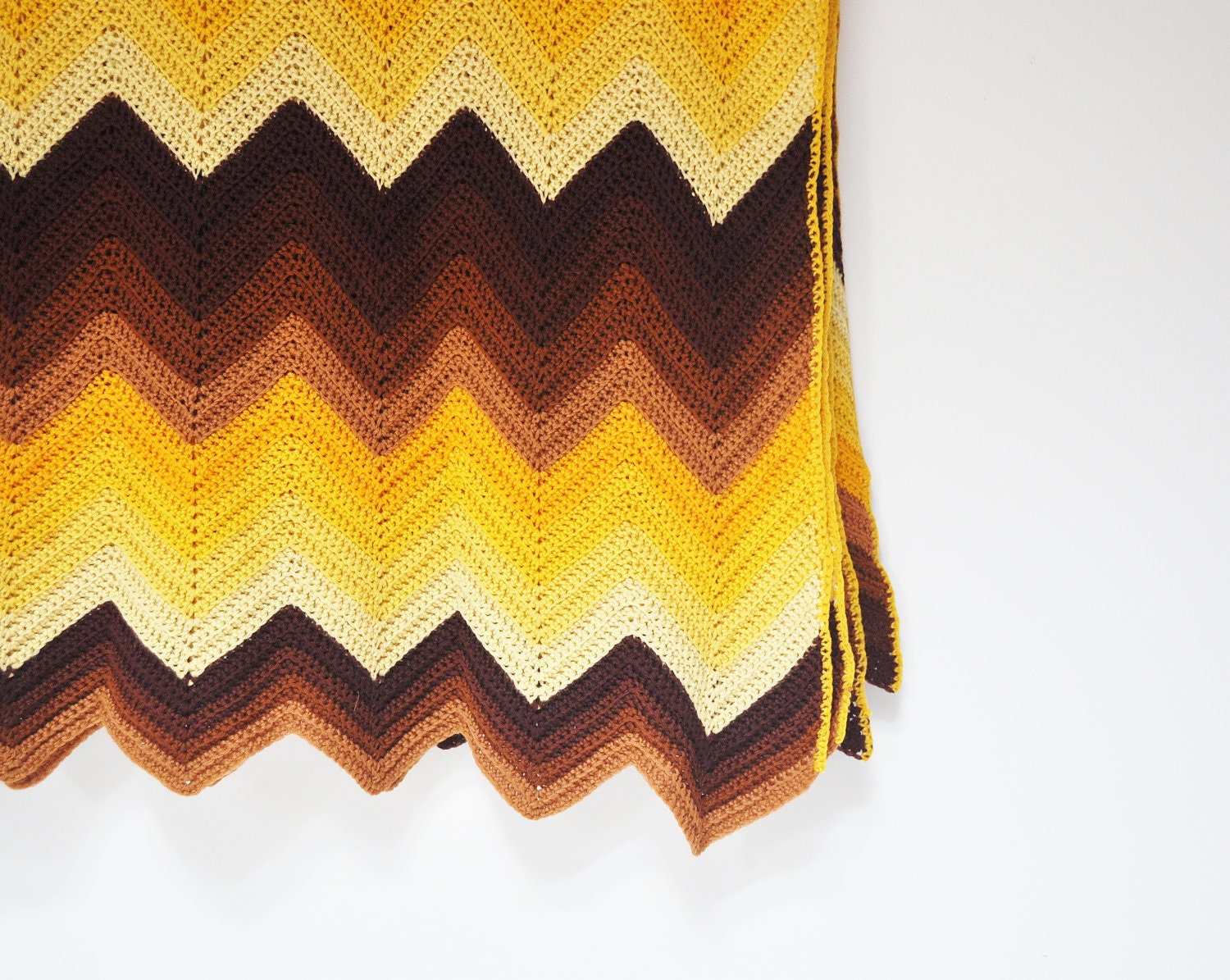 Chevron Stripe Afghan - Warm Autumn Colors
