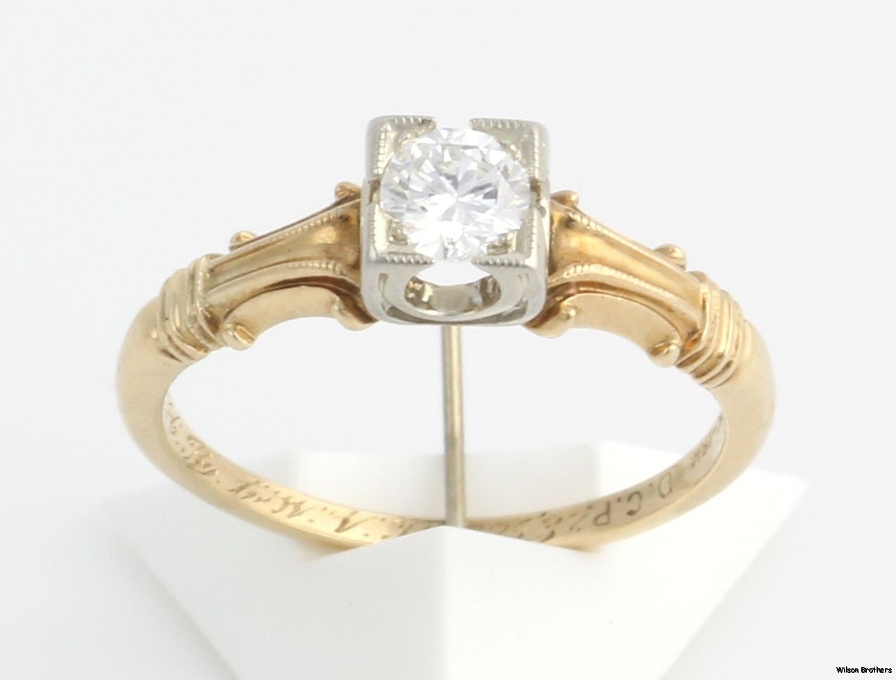Antique .30ct DIAMOND Engagement RING - 14k & 18k Gold