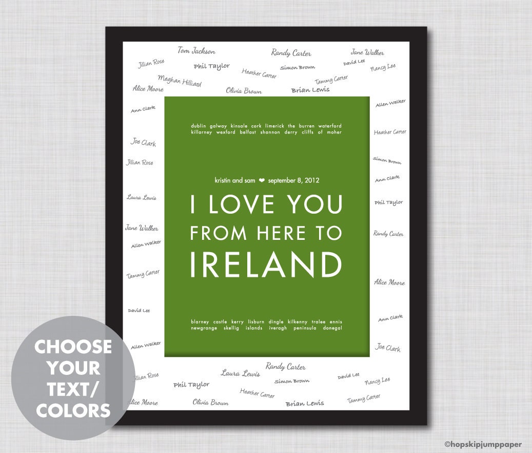 Wedding Guest Book Alternative Print, 11x14, Unframed, MADE TO ORDER - Use Your Text/Colors